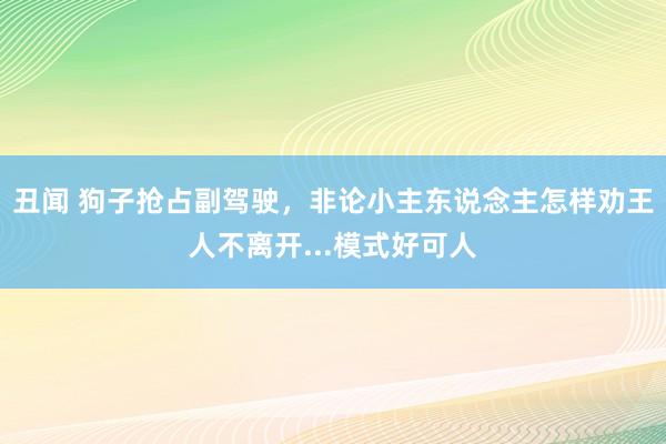 丑闻 狗子抢占副驾驶，非论小主东说念主怎样劝王人不离开...模式好可人